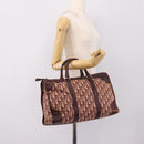Christian Dior Trotter Canvas Boston Bag Red Gold Auth 197860-22