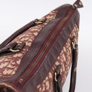 Christian Dior Trotter Canvas Boston Bag Red Gold Auth 197860-6