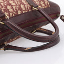 Christian Dior Trotter Canvas Boston Bag Red Gold Auth 197860-7