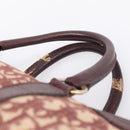 Christian Dior Trotter Canvas Boston Bag Red Gold Auth 197860-14