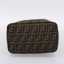 FENDI Zucca Canvas Vanity Hand Bag Black Brown Auth 197863-10