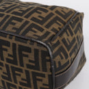 FENDI Zucca Canvas Vanity Hand Bag Black Brown Auth 197863-11