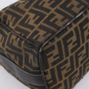 FENDI Zucca Canvas Vanity Hand Bag Black Brown Auth 197863-12