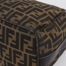 FENDI Zucca Canvas Vanity Hand Bag Black Brown Auth 197863-13