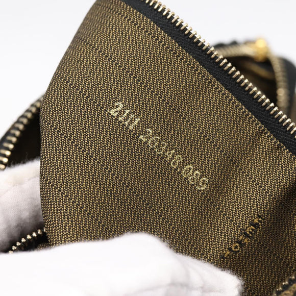 FENDI Zucca Canvas Vanity Hand Bag Black Brown Auth 197863