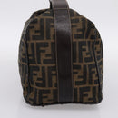 FENDI Zucca Canvas Vanity Hand Bag Black Brown Auth 197863-4