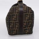 FENDI Zucca Canvas Vanity Hand Bag Black Brown Auth 197863-5