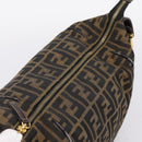 FENDI Zucca Canvas Vanity Hand Bag Black Brown Auth 197863-8