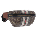 BURBERRY Waist Bag PVC Brown Gold Auth 197864-1