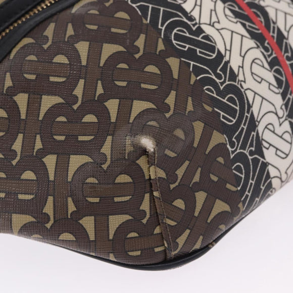 BURBERRY Waist Bag PVC Brown Gold Auth 197864