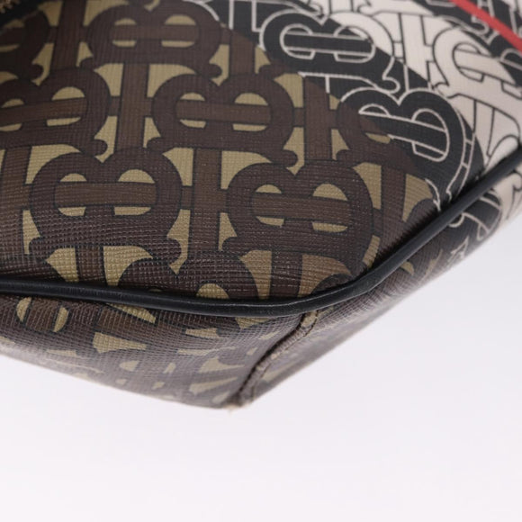 BURBERRY Waist Bag PVC Brown Gold Auth 197864