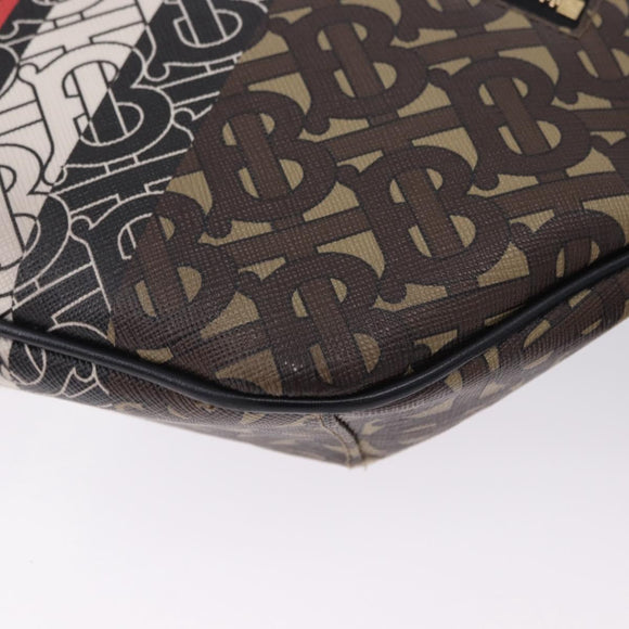 BURBERRY Waist Bag PVC Brown Gold Auth 197864