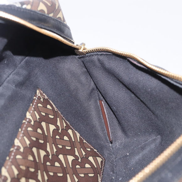 BURBERRY Waist Bag PVC Brown Gold Auth 197864