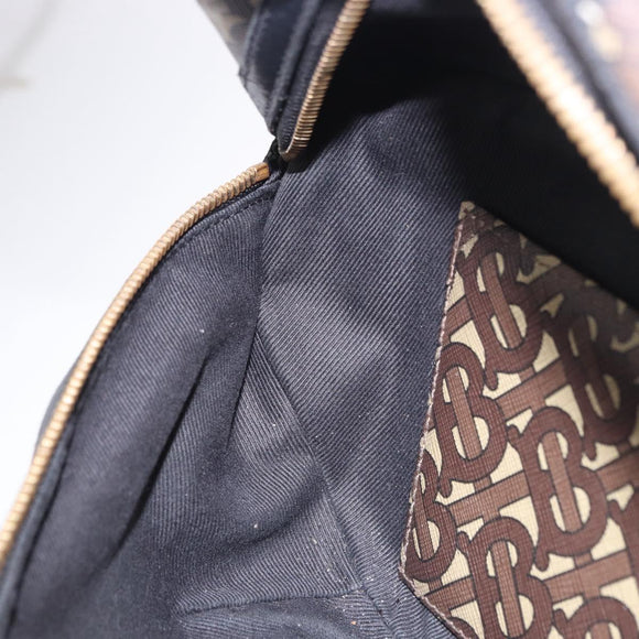 BURBERRY Waist Bag PVC Brown Gold Auth 197864