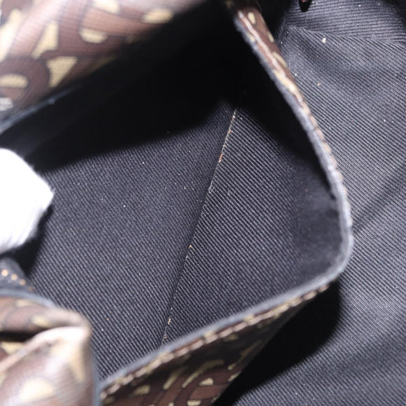 BURBERRY Waist Bag PVC Brown Gold Auth 197864