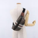 BURBERRY Waist Bag PVC Brown Gold Auth 197864-23