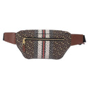 BURBERRY Waist Bag PVC Brown Gold Auth 197864-2