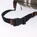 BURBERRY Waist Bag PVC Brown Gold Auth 197864-7