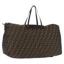 FENDI Zucca Canvas Tote Bag Nylon Brown Black Auth 197867-1