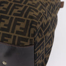 FENDI Zucca Canvas Tote Bag Nylon Brown Black Auth 197867-15