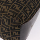 FENDI Zucca Canvas Tote Bag Nylon Brown Black Auth 197867-16