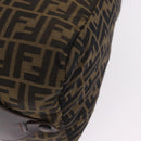 FENDI Zucca Canvas Tote Bag Nylon Brown Black Auth 197867-9
