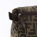 FENDI Zucca Canvas Tote Bag Nylon Brown Black Auth 197867-10