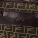FENDI Zucca Canvas Tote Bag Nylon Brown Black Auth 197867-17