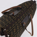 FENDI Zucca Canvas Tote Bag Nylon Brown Black Auth 197867-6