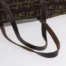 FENDI Zucca Canvas Tote Bag Nylon Brown Black Auth 197867-7