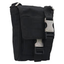 PRADA Shoulder Pouch Nylon Black Silver Auth 197869-1