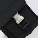 PRADA Shoulder Pouch Nylon Black Silver Auth 197869-10