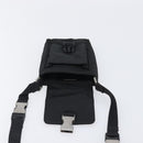 PRADA Shoulder Pouch Nylon Black Silver Auth 197869-18