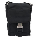 PRADA Shoulder Pouch Nylon Black Silver Auth 197869-13