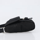 PRADA Shoulder Pouch Nylon Black Silver Auth 197869-4