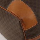 CELINE Macadam Canvas Boston Bag PVC Leather Brown Gold Auth 197871-13