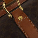CELINE Macadam Canvas Boston Bag PVC Leather Brown Gold Auth 197871-14