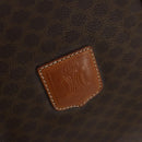 CELINE Macadam Canvas Boston Bag PVC Leather Brown Gold Auth 197871-15