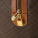CELINE Macadam Canvas Boston Bag PVC Leather Brown Gold Auth 197871-17