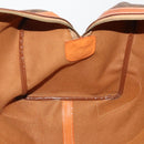 CELINE Macadam Canvas Boston Bag PVC Leather Brown Gold Auth 197871-21