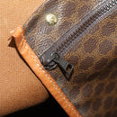 CELINE Macadam Canvas Boston Bag PVC Leather Brown Gold Auth 197871-23