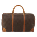 CELINE Macadam Canvas Boston Bag PVC Leather Brown Gold Auth 197871-3