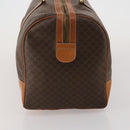 CELINE Macadam Canvas Boston Bag PVC Leather Brown Gold Auth 197871-4