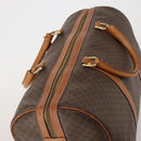 CELINE Macadam Canvas Boston Bag PVC Leather Brown Gold Auth 197871-6