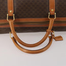 CELINE Macadam Canvas Boston Bag PVC Leather Brown Gold Auth 197871-7