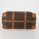CELINE Macadam Canvas Boston Bag PVC Leather Brown Gold Auth 197871-9