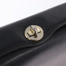 GUCCI Hand Bag Leather Black Gold Auth 197873-18