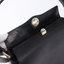 GUCCI Hand Bag Leather Black Gold Auth 197873-9