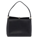 GUCCI Hand Bag Leather Black Gold Auth 197873-13