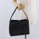 GUCCI Hand Bag Leather Black Gold Auth 197873-24